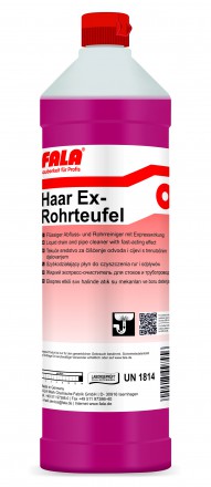 FALA Haar Ex-Rohrteufel - Flüssiger Abfluss- und Rohrreiniger mit Expresswirkung, 1 l 