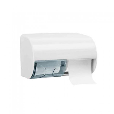 ​Toilettenpapier-Doppelrollenspender,  Kunststoff weiß/ transparent 