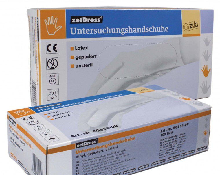 Handschuh Latex gepudert Gr. M Box mit 100 S​tück 